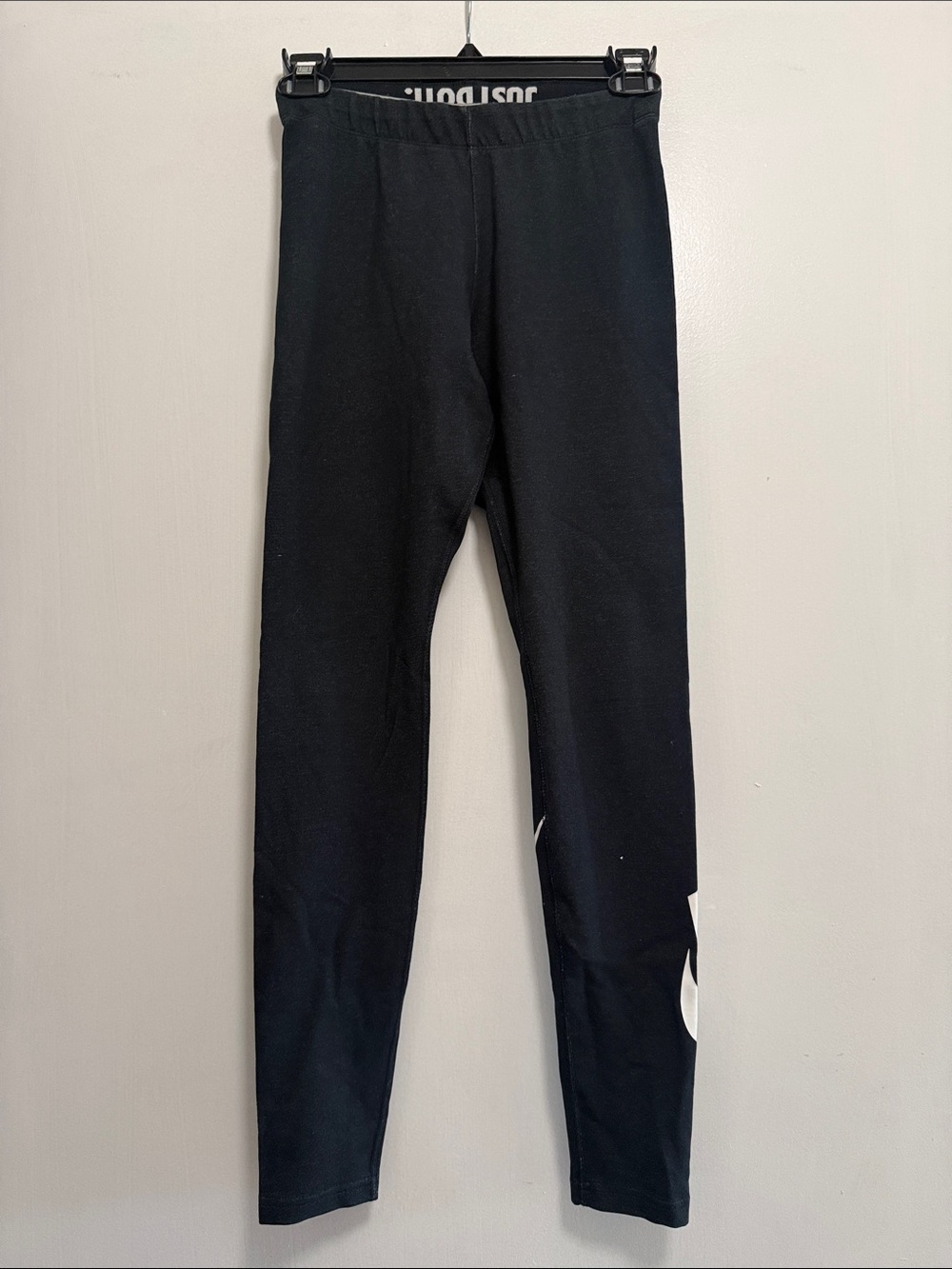 Nike Black Leggings with White Swoosh Accent